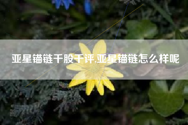 亚星锚链千股千评,亚星锚链怎么样呢