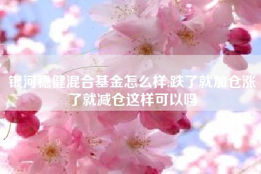 银河稳健混合基金怎么样,跌了就加仓涨了就减仓这样可以吗