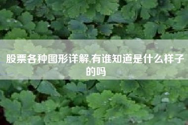 股票各种图形详解,有谁知道是什么样子的吗