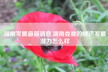 湖南发展最新消息,湖南娄底的经济发展潜力怎么样