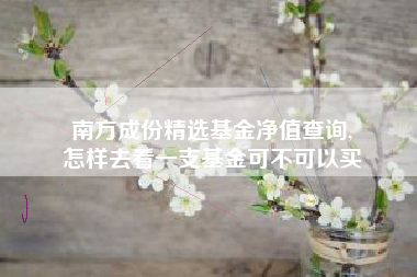 南方成份精选基金净值查询,
怎样去看一支基金可不可以买