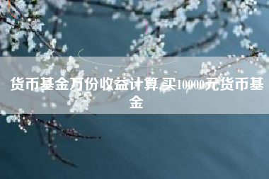 货币基金万份收益计算,买10000元货币基金