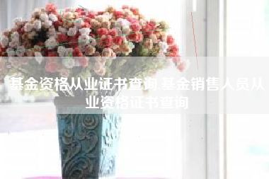 基金资格从业证书查询,基金销售人员从业资格证书查询