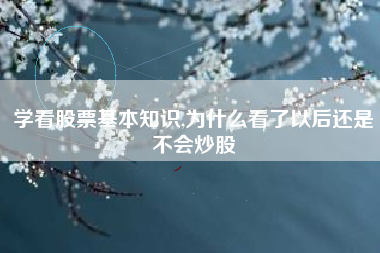学看股票基本知识,为什么看了以后还是不会炒股
