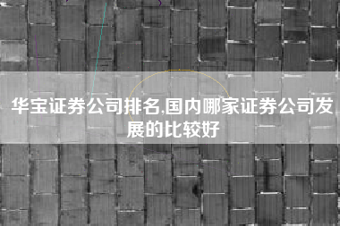 华宝证券公司排名,国内哪家证券公司发展的比较好