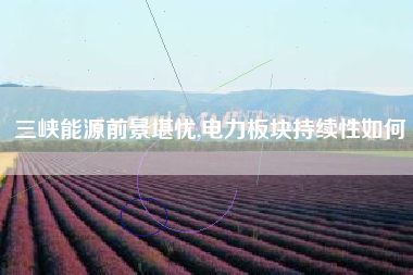 三峡能源前景堪忧,电力板块持续性如何