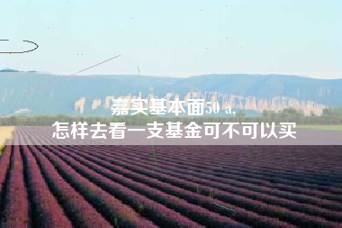 嘉实基本面50 a,
怎样去看一支基金可不可以买