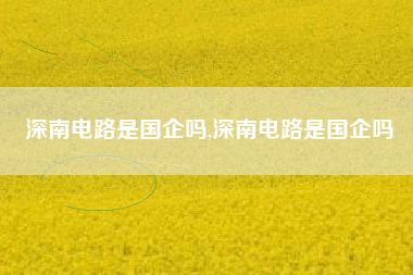 深南电路是国企吗,深南电路是国企吗