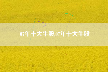07年十大牛股,07年十大牛股