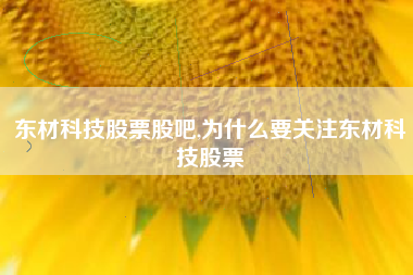 东材科技股票股吧,为什么要关注东材科技股票