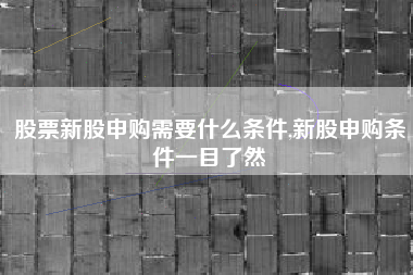 股票新股申购需要什么条件,新股申购条件一目了然