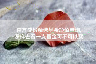 南方成份精选基金净值查询,
怎样去看一支基金可不可以买