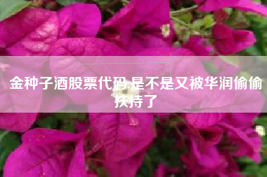 金种子酒股票代码,是不是又被华润偷偷扶持了