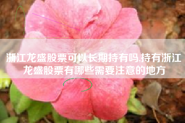 浙江龙盛股票可以长期持有吗,持有浙江龙盛股票有哪些需要注意的地方
