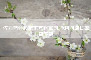 佐力药业股吧东方财富网,净利润增长率高不高