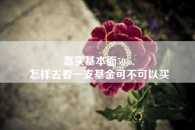 嘉实基本面50 a,
怎样去看一支基金可不可以买