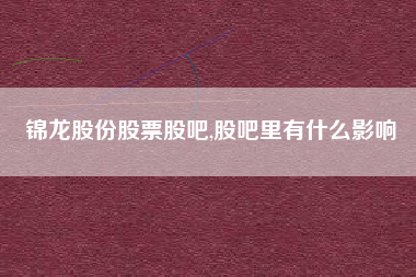 锦龙股份股票股吧,股吧里有什么影响