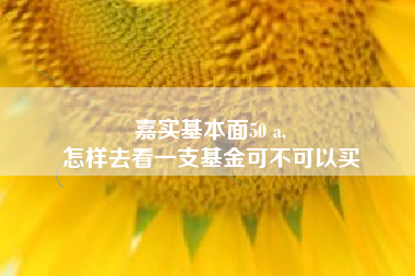 嘉实基本面50 a,
怎样去看一支基金可不可以买