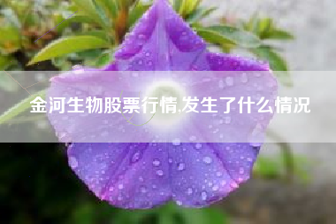 金河生物股票行情,发生了什么情况