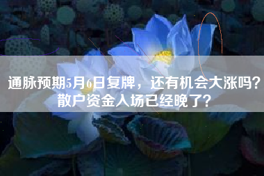通脉预期5月6日复牌，还有机会大涨吗？散户资金入场已经晚了？