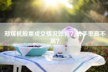 郑煤机股票成交情况如何?转手率高不高?