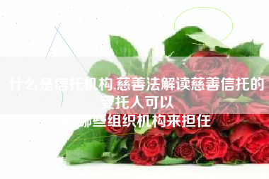 什么是信托机构,慈善法解读慈善信托的受托人可以
由哪些组织机构来担任 什么是信托机构,慈善法解读慈善信托的受托人可以
由哪些组织机构来担任