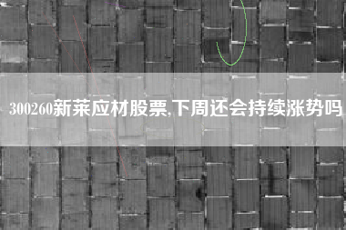 300260新莱应材股票,下周还会持续涨势吗