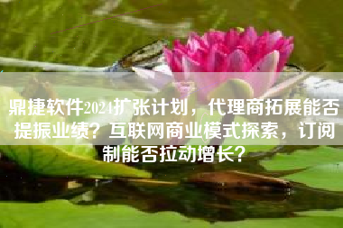 鼎捷软件2024扩张计划，代理商拓展能否提振业绩？互联网商业模式探索，订阅制能否拉动增长？