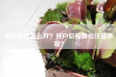 港股账户怎么开？开户后有哪些注意事项？