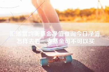 汇添富均衡基金净值查询今日净值,
怎样去看一支基金可不可以买