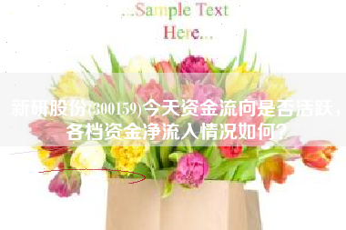 新研股份(300159)今天资金流向是否活跃，各档资金净流入情况如何？