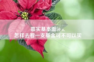 嘉实基本面50 a,
怎样去看一支基金可不可以买