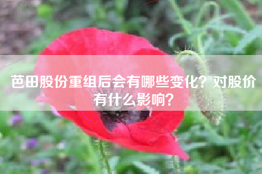 芭田股份重组后会有哪些变化？对股价有什么影响？