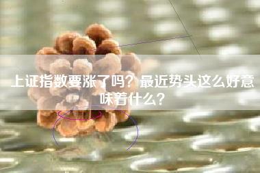 上证指数要涨了吗？最近势头这么好意味着什么？