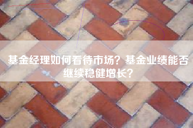 基金经理如何看待市场？基金业绩能否继续稳健增长？