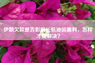伊朗欠款是否影响长航油运盈利，怎样才能解决？