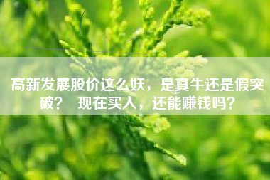 高新发展股价这么妖，是真牛还是假突破？  现在买入，还能赚钱吗？