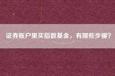 证券账户里买指数基金，有哪些步骤？