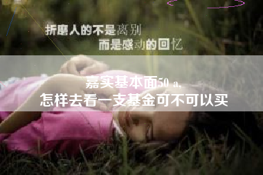 嘉实基本面50 a,
怎样去看一支基金可不可以买