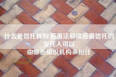 什么是信托机构,慈善法解读慈善信托的受托人可以
由哪些组织机构来担任 什么是信托机构,慈善法解读慈善信托的受托人可以
由哪些组织机构来担任