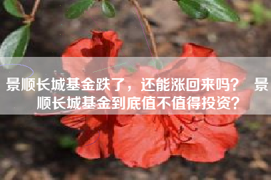 景顺长城基金跌了，还能涨回来吗？  景顺长城基金到底值不值得投资？