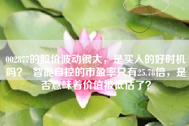 002877的股价波动很大,是买入的好时机吗? 智能自控的市盈率只有25.78倍,是否意味着价值被低估了?