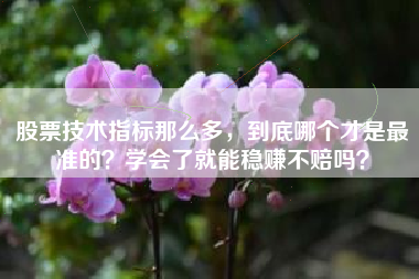 股票技术指标那么多，到底哪个才是最准的？学会了就能稳赚不赔吗？