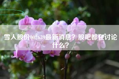雪人股份002639最新消息？股吧都在讨论什么？