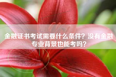金融证书考试需要什么条件?没有金融专业背景也能考吗?