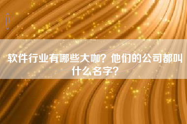 软件行业有哪些大咖?他们的公司都叫什么名字?