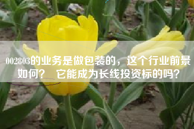 002803的业务是做包装的,这个行业前景如何? 它能成为长线投资标的吗?