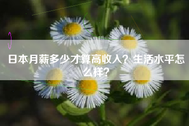 日本月薪多少才算高收入?生活水平怎么样?