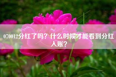070012分红了吗？什么时候才能看到分红入账？