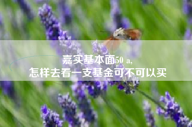 嘉实基本面50 a,
怎样去看一支基金可不可以买